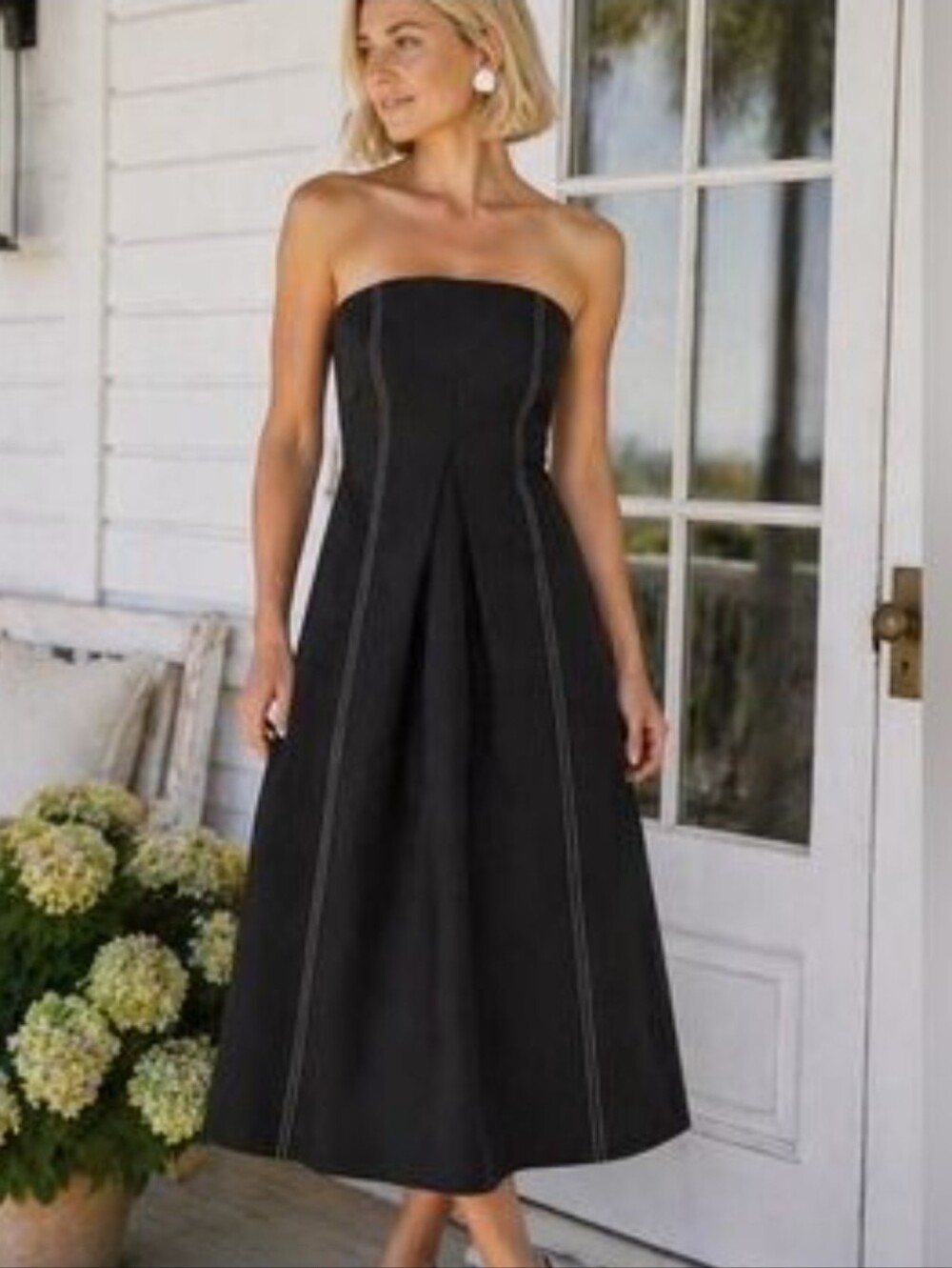 Møn Renn Winslow Black Minimalist Midi Dress NWT Size Small/8